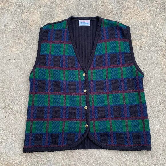 Green Mens Tally Ho Sweater Vest - Picture 1 of 3